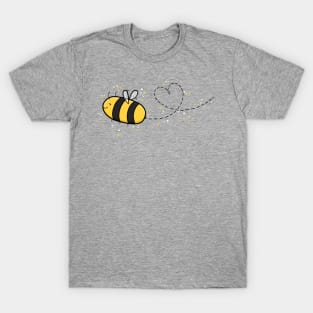 Cute Wholesome Bee doing a Heart Loop Dee Loop, Digital Illustration T-Shirt